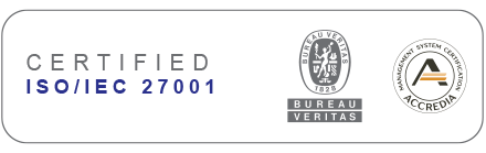 ISO/IEC 27001:2022 Bureau Veritas Accredia certification logo