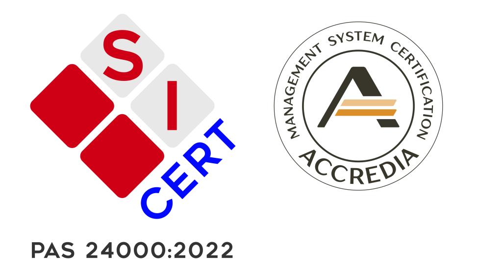 PAS 24000:2022 social management system certification logo SI CERT